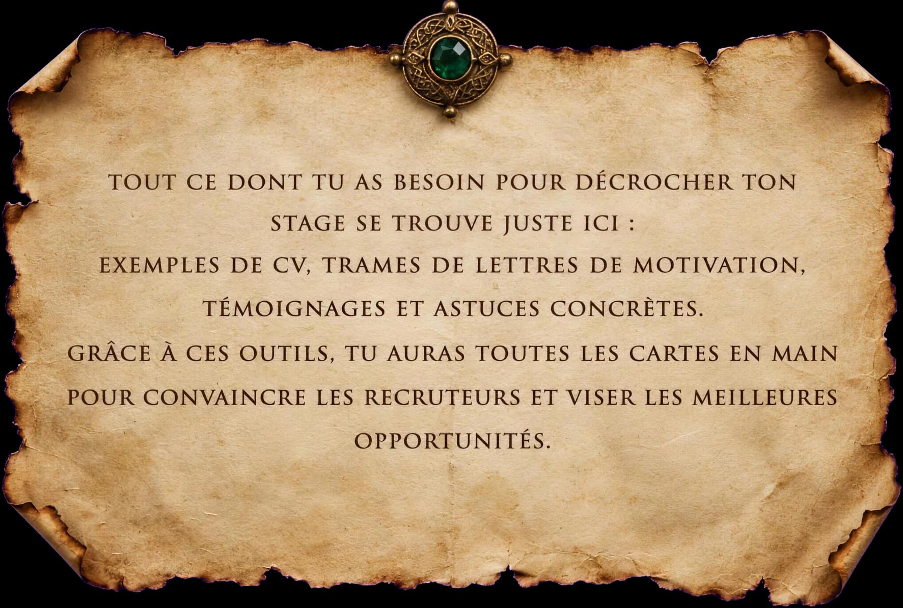 Tout ce dont tu as besoin pour décrocher ton stage se trouve juste ici : exemples de CV, trames de lettres de motivation, témoignages et astuces concrètes. Grâce à ces outils, tu auras toutes les cartes en main pour convaincre les recruteurs et viser les meilleures opportunités.
